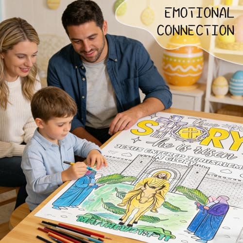 TOLGOE Giant Easter Coloring Posters for Kids - 2PCS 35" x 31" Paper Coloring Banner/Table Cover for School Parties and Special Events Decoration (No Markers) - Thumbnail 6