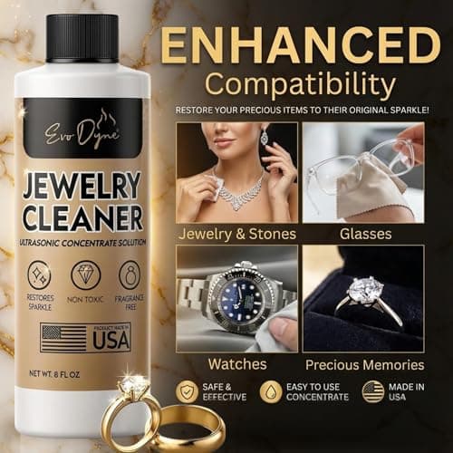 Evo Dyne 3-Pack Ultrasonic Jewelry Cleaner (8oz Per Bottle) – Solution for Diamond, Gold, Silver, Gemstones – Extra Concentrated Formula Jewelry Cleaner for Sonic and Ultrasonic Machines - Thumbnail 6