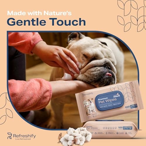 REFRESHIFY Dog Wipes for Paws and Butt - Plant Based Unscented (Pack of 400) - Pet Wipes for Dogs and Cats - Deodorizing Non Toxic Dog Wipes, +12 Additional Travel Wipes - Thumbnail 6