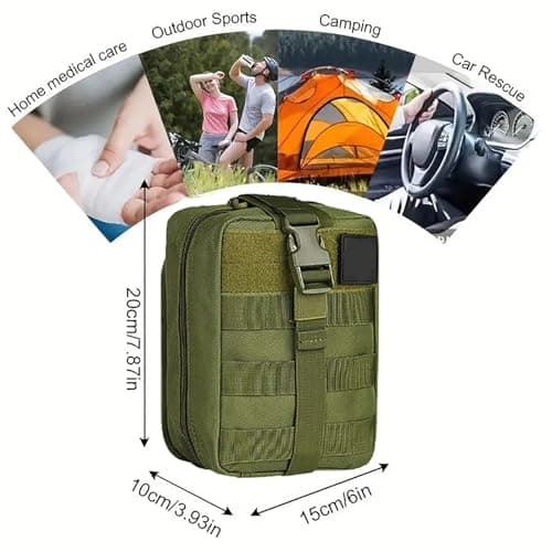 Tactical Emergency First Aid Kit: MOLLE Admin Pouch IFAK - Wound Dressing Blood Control EMT Survival Trauma Kit 6" Bandage- Camp Travel Car Medic Kit - Thumbnail 2