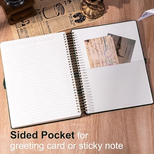 FLYING EAGLE 300 Pages Thick Spiral Notebook Journaling Notebooks Vintage Velvet Journal for Women Men A4 Lined Journals for Writing with Gift Box, 8.5 x 11in, Green - Thumbnail 5