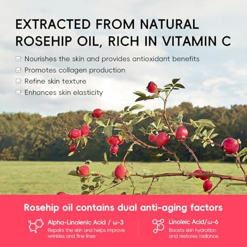 QUIYUM Skin Care Set, with Natural Rosehip Oil, Vit C & E Skincare Kits, Restore Skin Elasticity, Refine Texture, Even Tone, Moisturizing, Glow Up, for All Skin Types, Mother's Day Birthday Gift, 8Pcs - Thumbnail 4