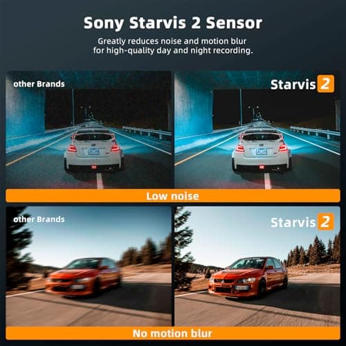 Real 4K 3 Channel Dash Cam Front and Rear Inside, STARVIS 2 HDR Sensor, 5.8GHz Wi-Fi GPS G-Sensor, 4K+1080P+1080P Dash Cam, 64GB Card Included, IR Night Vision, 3.3" IPS Screen, 24Hr Parking Monitor - Thumbnail 3