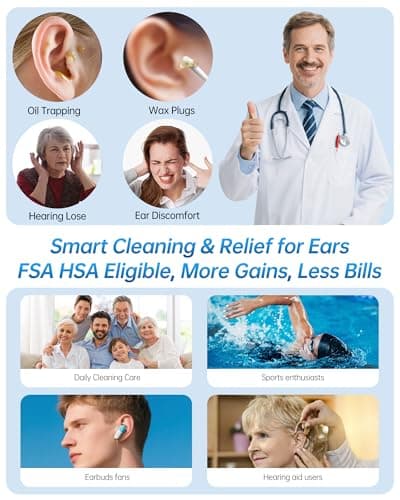 Featjoy Ear Wax Removal Kit, FSA Eligible HSA Approved, 2026 Electric Ear Cleaner with 12 Cleaning Modes & Real-Time Water Temperature, Effective Ear Flushing Irrigation System for Adults Kids - Thumbnail 6