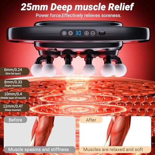 Cexovil 20-Head Massage Gun,2026 Upgrade Deep Tissue Percussion Massager with 3 Modes 30 Intensities, Quiet Muscle Tension Release Electric Massage Tools for Back, Shoulders, Legs - Thumbnail 3