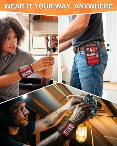 Father Day Gifts from Daughter Wife Son Magnetic Wristband: Men Tool Gifts for Men Him Belt Magnet Wrist for Holding Screws Nails Cool Gadgets Ideas Grandpa Father Day Gifts for Husband Dad Papa - Thumbnail 5