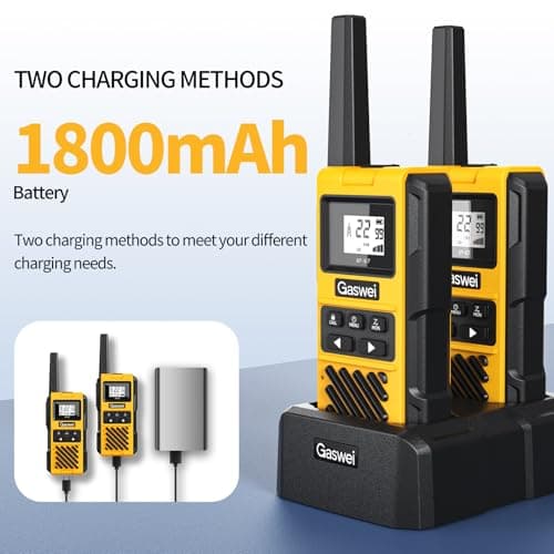 Gaswei G1pro IP67 Waterproof Floating Walkie Talkies Long Range for Adults,Heavy Duty Two Way Radio,VOX,USB-C,Rechargeable Lithium Battery(4 Pack) - Thumbnail 6