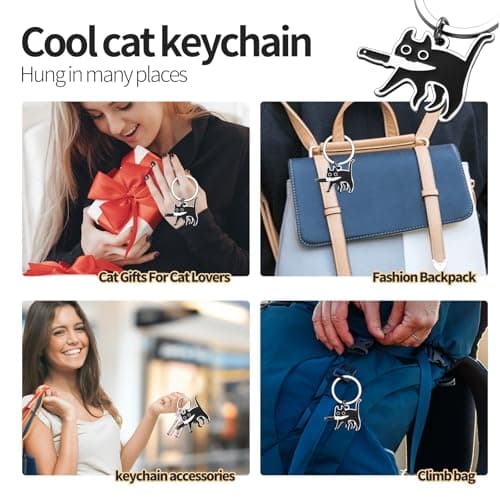 Yeedim Mothers Gifts - Cat Keychain For Teen Boys Teen Girls Women And Men - Black Cat Cool Stuff Accessories Funny Decor And Gag Gifts For Catty Lovers - Thumbnail 3