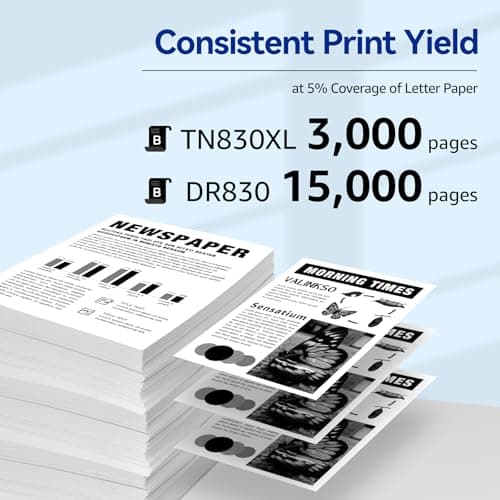 Valinkso TN830XL Toner Cartridge and DR830 Drum Unit Compatible with HL-L2405W HL-L2460DW HL-L2480DW DCP-L2640DW MFC-L2760DW MFC-L2820DWXL MFC-L2900DW Printers (2 Toner,1 Drum) - Thumbnail 4