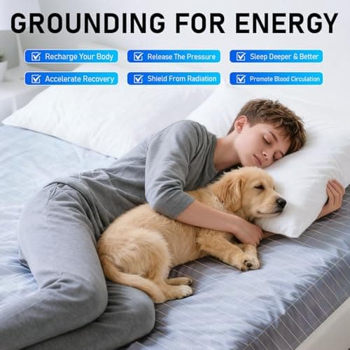 Grounding Sheets, 90% Organic Cotton+10% Pure Silver Fiber, Grounding Well Bed Sheets for Improved Sleep & Wellness, 15" Deep Pocket Grounded Sheets Fitted Earthing Sheets(Gray, King) - Thumbnail 3