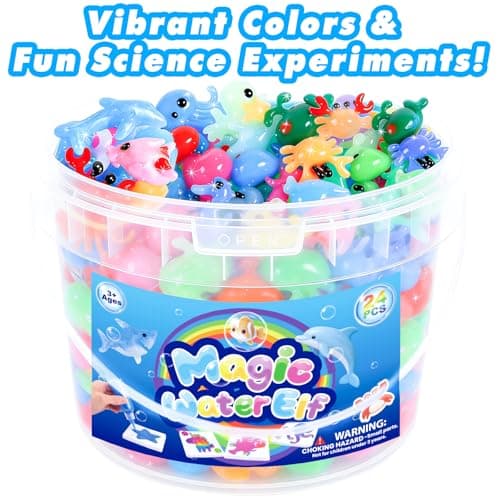 Magic Water Elf Toy Kit for Kids – Aqua Fairy Water Gel Kit with 24 Colors Magic Gel & 20 Molds, DIY Squishy Maker Craft Set, Create Your Own Water Pets, Sensory Play Gift for Boys Girls Ages 3+ - Thumbnail 6