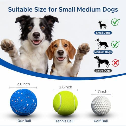 Smart Interactive Dog Toys for Small Medium Dogs, Automatic Moving Dog Toy Ball 3-Modes with Lights, Motion Activated Rolling & Rotating Bouncy Toy for Dogs to Keep Them Busy, E-TPU Material, Blue - Thumbnail 2