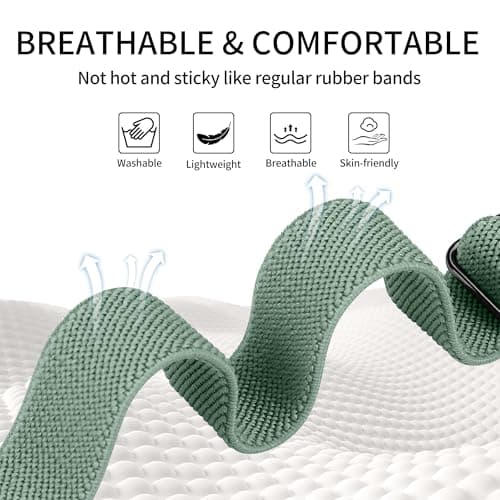 6 Pack Slim Stretchy Bands Compatible with Apple Watch Band 40mm 41mm 42mm 38mm 44mm 45mm 46mm 49mm Women Men, Soft Fashion Nylon Braided Elastic Strap for iWatch Series 11 10 SE 9 8 7 6 5 4 3 2 1 Ultra 2 (6p01, 38MM/40MM/41MM/42MM(Series 11 10)) - Thumbnail 5