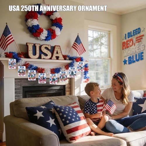 USA 250th Anniversary Ornament Car Air Fresheners Merchandise, Hanging Car Accessories Interior for 250 Year Party Decor American Patriotic Collectors US Citizens 4th of July Decorations Gifts - Thumbnail 4