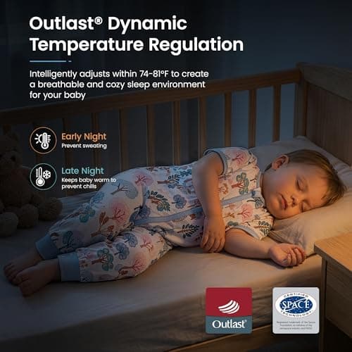i-baby Outlast® Toddler Sleep Sack with Legs, 0.5 TOG Lightweight Muslin Baby Wearable Blanket, Walker Sleeping Sack with Outlast Temperature Regulation, Sleeping Bag with 2-Way Zipper 1-2T - Thumbnail 3