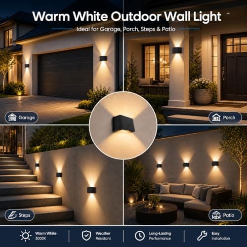 CORESLUX Solar Fence Lights Outdoor, Up and Down Outdoor Wall Lights, IP65 Waterproof Solar Fence Lights, Warm Outdoor Solar Lights for Backyard/Railing/Wall/Step/Patio, 6PCS - Thumbnail 2