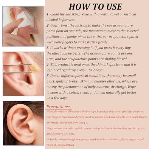 GGFSSQ Ear Seeds Acupuncture Kit - 200 Pieces - Acupressure with Ears Seed, with Bonus Free Chart and Brass Acupressure Probe - for Balance & Wellness (silver-200pcs) - Thumbnail 4