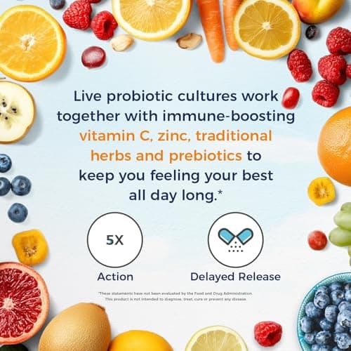 Vitalitown Probiotics 70 Billion CFU, Immune Support Probiotics Supplement, 15 Clinical-Strength Strains, with Vitamin C, Zinc, Elderberry & Echinacea, Digestive Health, 60 Vegan Capsules, Non-GMO - Thumbnail 3