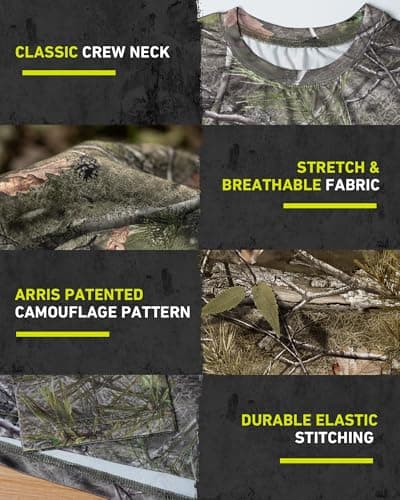 ARRIS Ghost Veil Camo Hunting Long Sleeve Shirt for Men – Lightweight Stretchable Elastic Shirt, UV Sun Protection & Cooling Breathable for Hunting Hiking Fishing Camping - Thumbnail 3