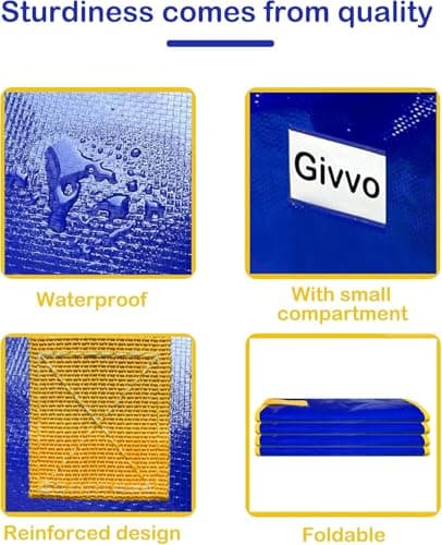 Upgraded Moving Bags Heavy Duty Extra Large Waterproof Storage Bags for Clothes Dark Blue 4P - Thumbnail 4