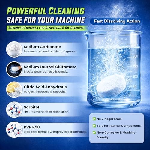 Coffee Machine Descaler Tablets 25 Count - Compatible With Keurig, Nespresso, Philips, Ninja, Delonghi, Miele, Breville & More - Coffee Maker Cleaner Tablets with 1 Year Supply - Thumbnail 6