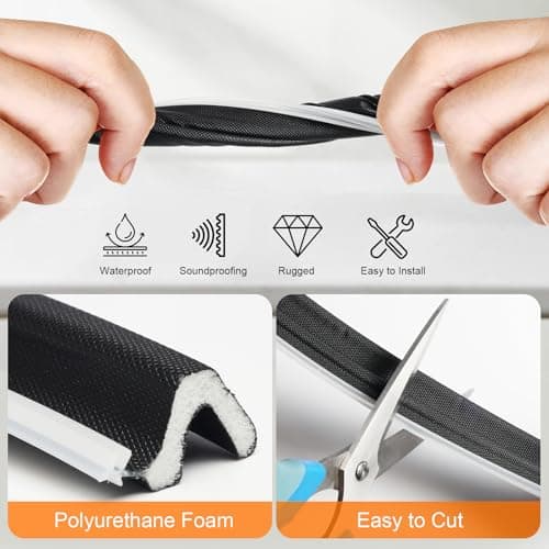 Storystore 20 Ft Weather Stripping Door Seal, Foam Kerf Door Weather Stripping for Doors and Windows Insulation with Slot Card Frame,White - Thumbnail 4