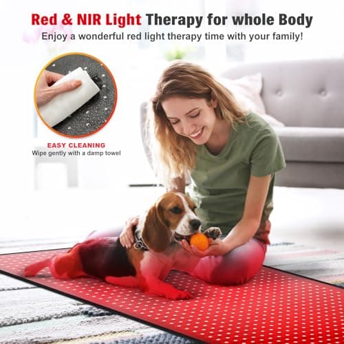 Red Light Therapy Mat for Body, 71"x 31" Red Light Therapy Blanket Red Near Infrared 660nm 850nm Full Body Pad, 1280 LEDs Infrared Light Therapy for Body for Pain Relief, Improved Sleep - Thumbnail 5
