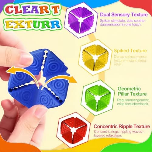 Fidget Toys for Kids - Quiet Sensory Fidget Toys for ADHD, Anxiety & Stress Relief, Non-Toxic Durable Fidgets for Classroom, Home & Travel, Perfect Sensory Toys for Toddlers & Teens - Thumbnail 3
