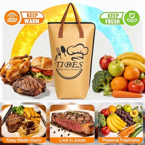 BBQ Blanket for Resting Meat 21in - Insulated Thermal Bag for Brisket, Pork Shoulder, Turkey, 5-Layer Insulation, Portable Leak-Proof, for Smoker, Camping, Kitchen Baking, Ideal Gift for Men - Thumbnail 4