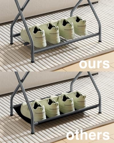 NEFROM Luggage Rack, Suitcase Stand with Storage Shelf, Foldable Metal Luggage Holder for Guest Room, Bedroom, Hotel LR-GY-1 - Thumbnail 2