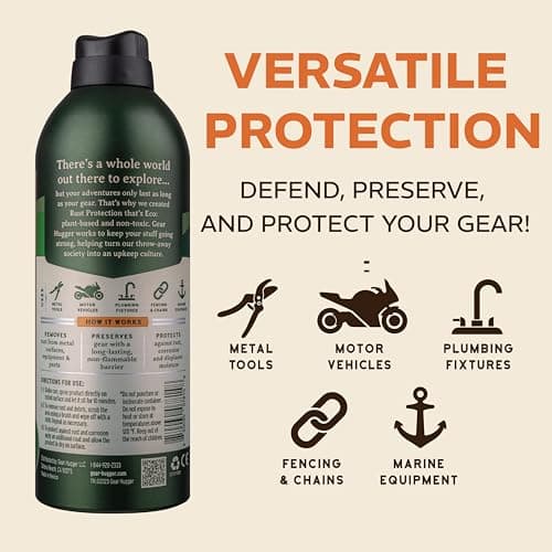 Gear Hugger Rust Protection (11 oz, Pack of 2), Rust Remover & Rust Prevention Spray - Eco-Friendly Anti Rust Spray, No Petroleum, No PTFE, Plant Based - Thumbnail 6