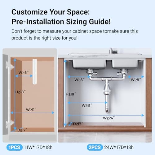 TISTAYA Under Sink Organizer, Metal Under Sink Organizers and Storage, Slide Out Pull Out Cabinet Organizer for Kitchen, Bathroom, Pantry, Laundry, Study, Black - Thumbnail 2