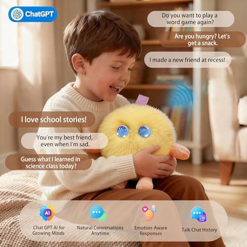 CINQALETHE Emotional Support AI Robot Toy Companion Pet – Smart Interactive Plush Toys for Kids, Realistic Intelligent Robotic Stuffed Pets with Emo AI Technology,Gift for Boys & Girls 3-8 Years Old - Thumbnail 3
