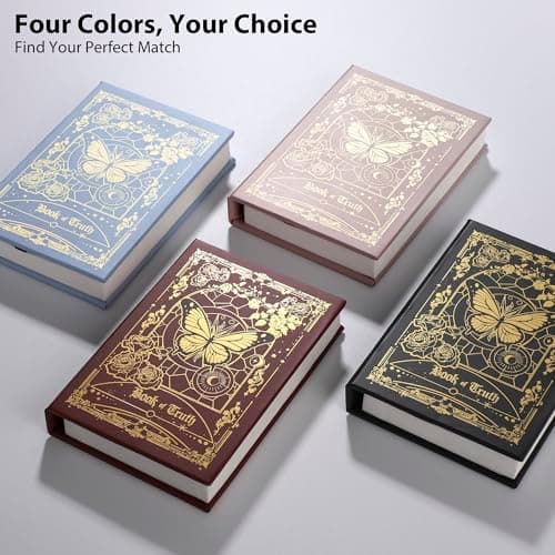 ZBOLE Magic Truth Foldind Book Lamp- Book Lover Gifts, Foldable Paper lamp,Portable Book Light for Home Decor, Unique Gifts for Women & Christmas & Bookworm with Gold Foil Embossed Cover (Black) - Thumbnail 2