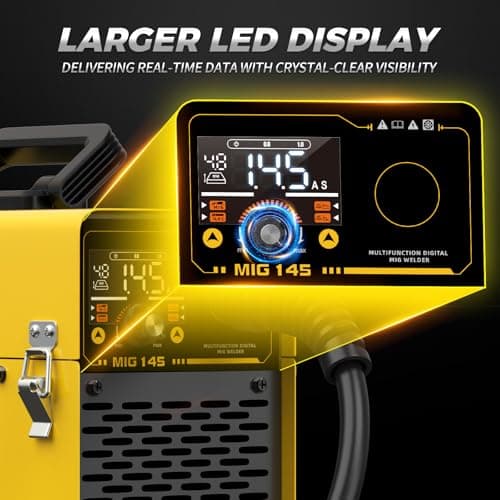 145 MIG Welder with LED Display IGBT Inverter Welder 110V Flux Core MIG/Lift Tig/Stick Welding Machine 2T 4T Three in One Professional MIG Welder for Home and Industrial Use - Thumbnail 2