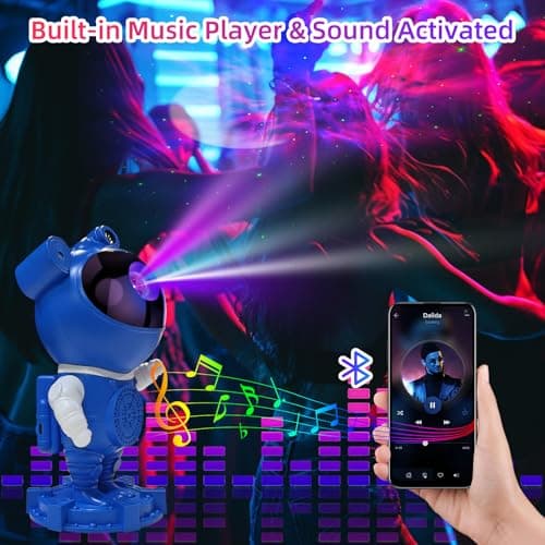 Galaxy Projector Night Light,Bedroom Decoration, LED Lights,Star Projector with Nebula Moon, Bluetooth, White Noise, Remote Control,Gift idea for Boys - Thumbnail 4