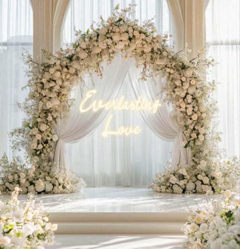 Personalized Custom Neon Sign - Handmade Acrylic Dimmable Wall Decor for Bedroom, Wedding & Birthday Party, Remote Control Brightness Adjustable Glowing Sign, Gift for Kids/Anniversaries - Thumbnail 5