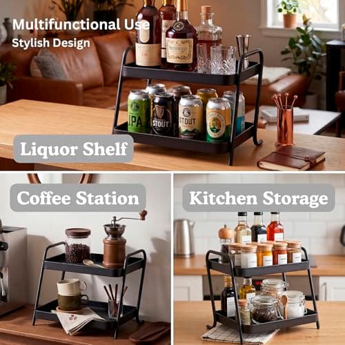 NobleForm 2-Tier Desk Organizer Multifunctional Storage Shelves for Office, Dresser, Kitchen, Stylish Organizer for Cosmetics, Office Supplies, Food, Compact, Durable, Space-Saving Design for Women - Thumbnail 3