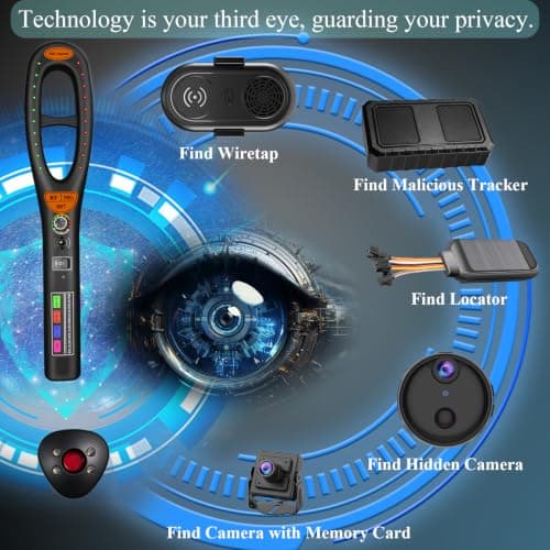 KAXYUYA Hidden Camera Detector RF Bug Detector Camera Finder GPS Tracker Listening Device Detector Personal Privacy Protection Device for Car, Hotel, Meeting, Travel - Thumbnail 5