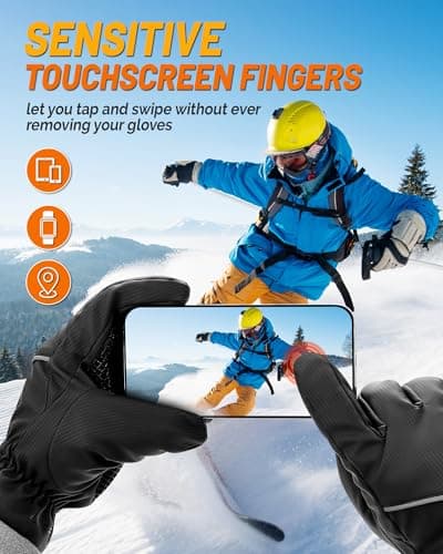 AOPREL Winter Gloves Men Women Waterproof Warm Ski Gloves for Cold Weather Windproof Snow Touch Screen Gloves for Running Cycling Outdoor Work & Sports - Thumbnail 4
