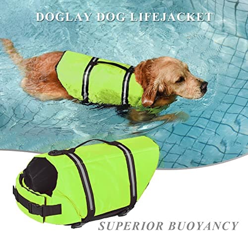 Doglay Dog Life Jacket with Rescue Handle, Dog Life Vest for Swimming Boating, Adjustable Reflective Puppy Swim Vest with Superior Buoyancy for Small Medium Large Dogs - Thumbnail 3