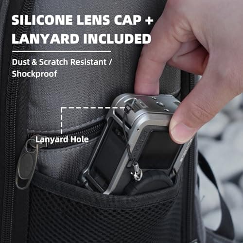 Flymile Action 6 Camera Cage for DJI Osmo Action 6, Protective Case Metal Frame with Silicone Lens Cap, Cold Shoe & 1/4" Threads Adapter, Aluminum Alloy Quick Release Mount Accessories - Thumbnail 4