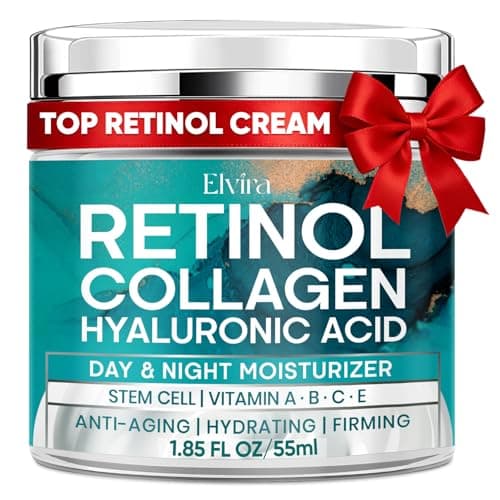 Elvira Retinol Anti Aging Face Moisturizer- Collagen Cream With Stem Cell & Hyaluronic Acid, Instant Face Lift Cream for Skin Tightening and Firming, Wrinkle Smoother for Women & Men, 1.85 Fl Oz - Image 1