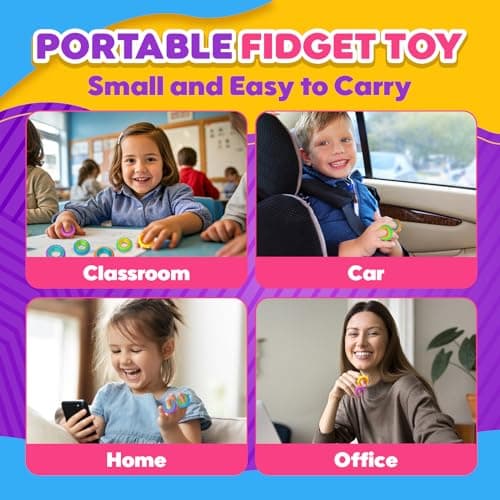 Fidget Toys Sensory Rings for Kids: 12 Pack Finger Spinner Rings - Texture Stress Toys for Kids Autism Calming - Fun Fidgets for Student Classroom Prize Stocking Stuffers - Thumbnail 5