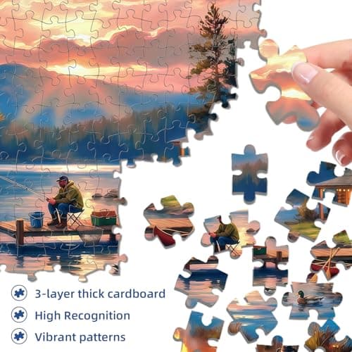 Lakeside Retreat Cabin Puzzles for Adults 1000 Pieces,Impossible Hard Difficult Challenging Jigsaw Puzzles for Adults 1000 Pieces,Puzzle with Letters on Back,Recycled Paper Jigsaw Puzzle(27.6"x19.7") - Thumbnail 6