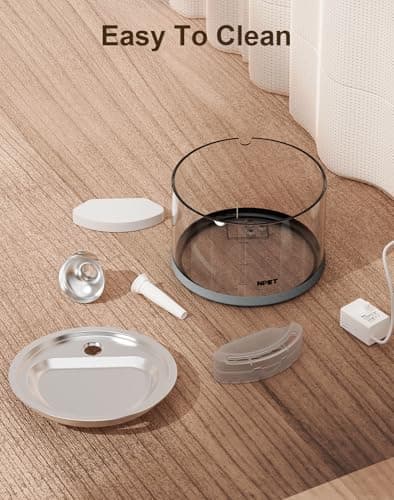 NPET N280 Cat Water Fountain Glass, 95oz/2.8L Automatic Pet Fountain Dog Stainless Steel Tray, Water Dispenser for Cats, Dogs, Multiple Pets (Water Fountain + 5 Filters) - Thumbnail 6