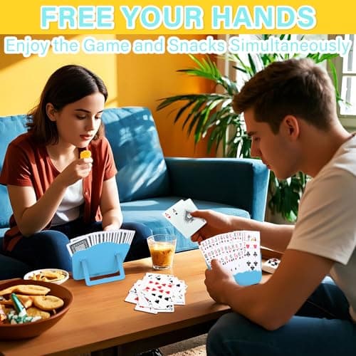 Tenyond Card Holders for Playing Cards - 4 Pack Playing Card Holder w/Foldable Stand for Stocking Stuffers, Travel Games, Seniors, Little Hand or Arthritis Hand, UNO, Poker, for Holidays Game Night - Thumbnail 6