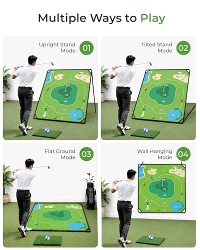 Zessfit Golf Chipping Game Set, 71" x 71" Battle Golf Chipping Game Mat with Sticky Balls, Backyard Indoor Outdoor Golf Practice Game for Adults, Golf Training Aid Gift - Thumbnail 5