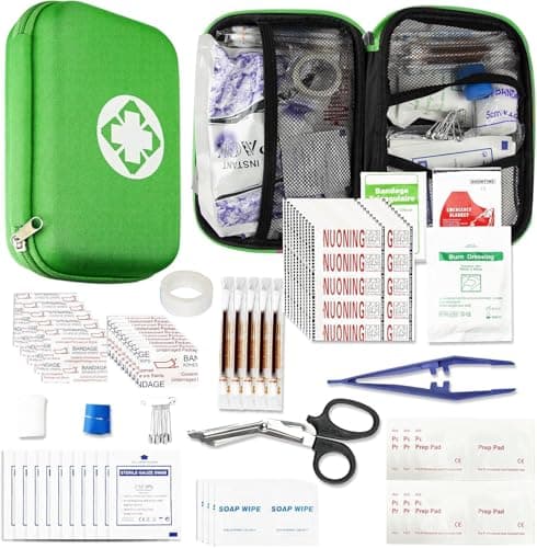276 Car First Aid Kit for Business, Portable First Aid Kits Travel Szie Emergency Essentials Supplies for Outdoor Activities Skating Boating, Green AMORNING