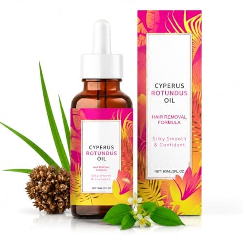 Cyperus Rotundus Oil Hair Removal | Slow Unwanted Hair Regrowth, Soften & Lighten Body Hair, Minimize Pores | Natural Depilatory Cream for Legs, Arms, Underarms | For All Skin Types | 2 Fl Oz - Image 1